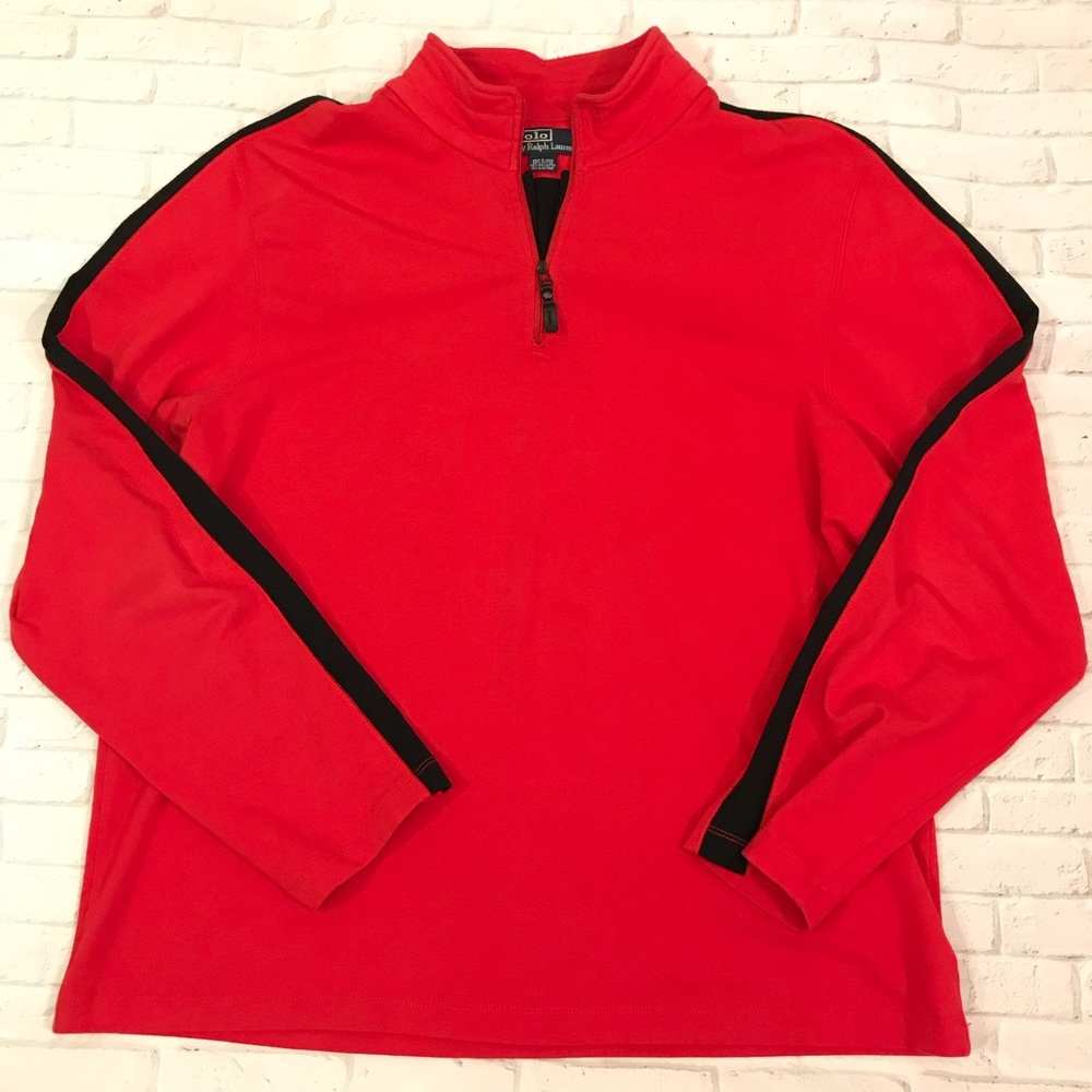 POLO BY RALPH LAUREN Zip Pullover in Red & Black